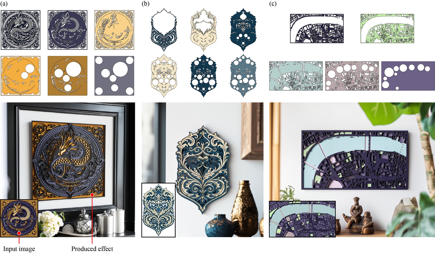 Computational multi-layered wood carving art